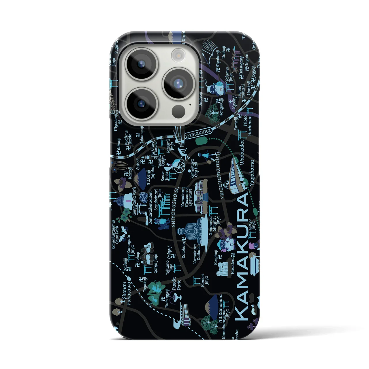 【鎌倉】イラストマップiPhoneケース(バックカバータイプ)