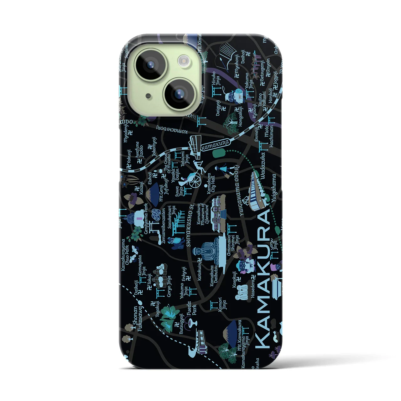 【鎌倉】イラストマップiPhoneケース(バックカバータイプ)