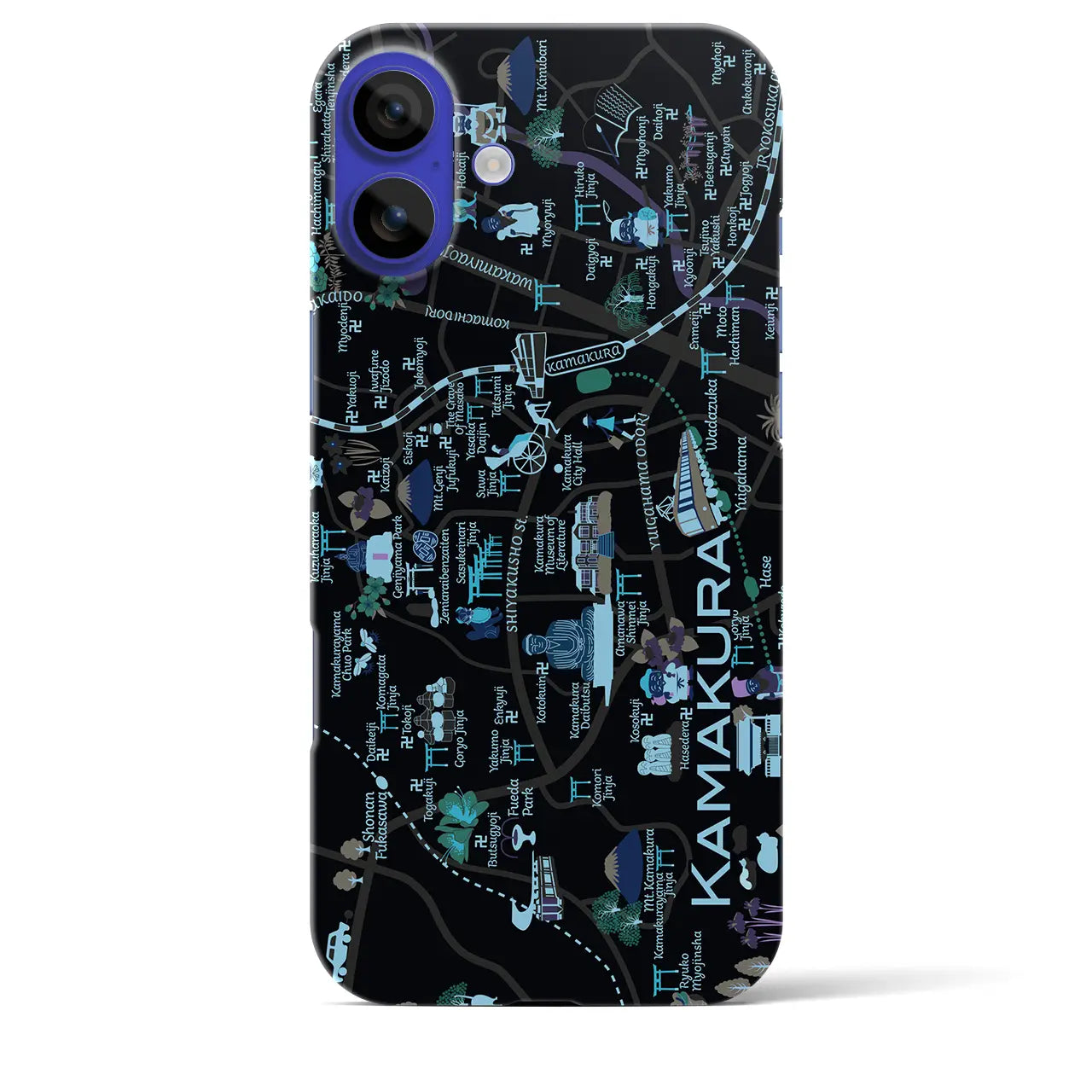【鎌倉】イラストマップiPhoneケース(バックカバータイプ)