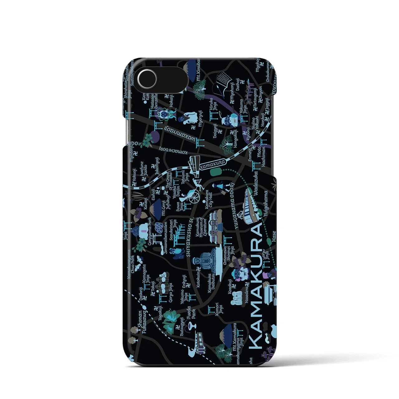【鎌倉】イラストマップiPhoneケース(バックカバータイプ)