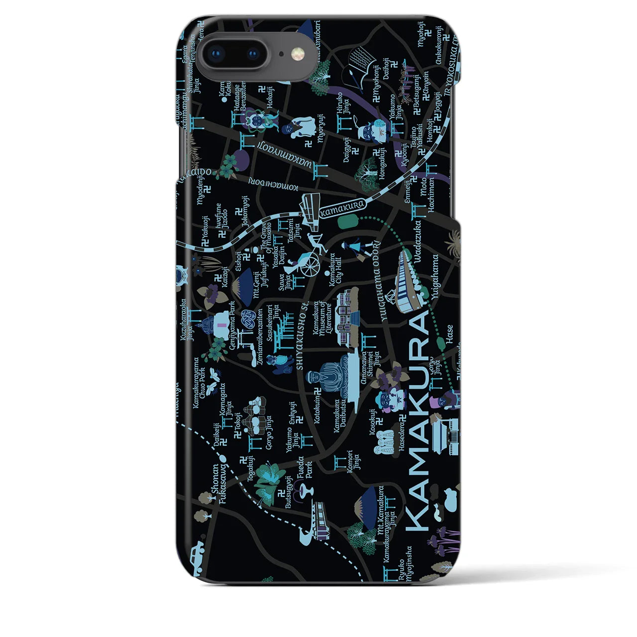 【鎌倉】イラストマップiPhoneケース(バックカバータイプ)