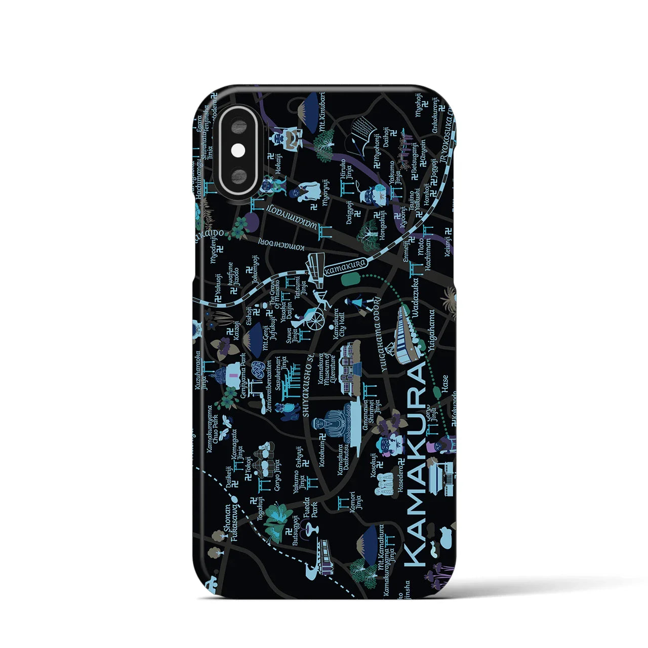 【鎌倉】イラストマップiPhoneケース(バックカバータイプ)