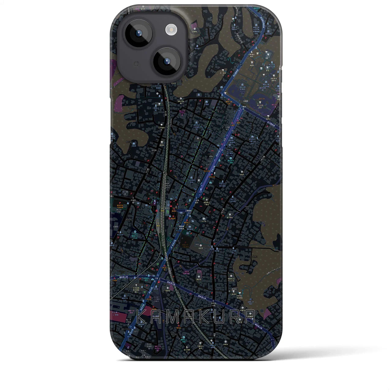 【鎌倉2(神奈川県)】地図柄iPhoneケース(バックカバータイプ)