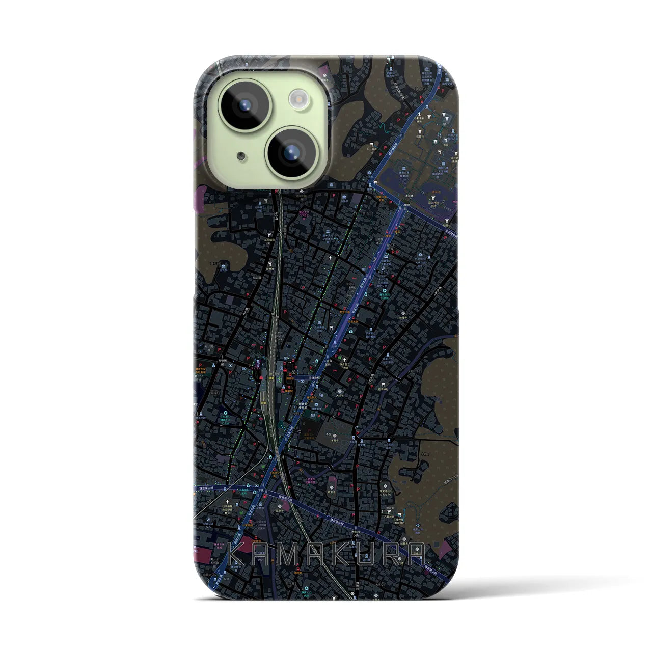 【鎌倉2(神奈川県)】地図柄iPhoneケース(バックカバータイプ)