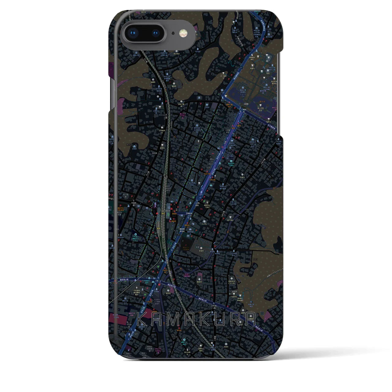 【鎌倉2(神奈川県)】地図柄iPhoneケース(バックカバータイプ)