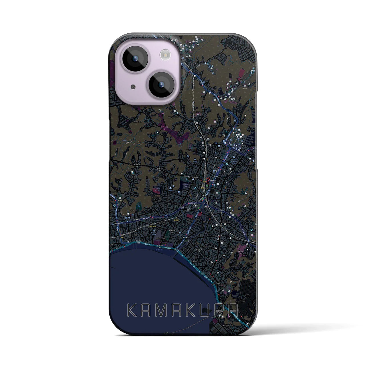 【鎌倉(神奈川県)】地図柄iPhoneケース(バックカバータイプ)