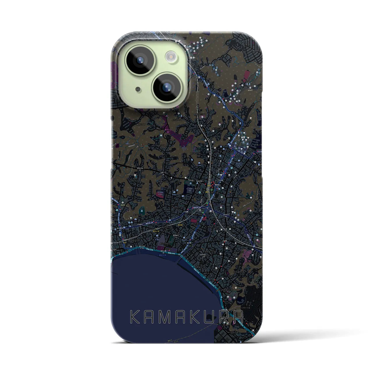 【鎌倉(神奈川県)】地図柄iPhoneケース(バックカバータイプ)