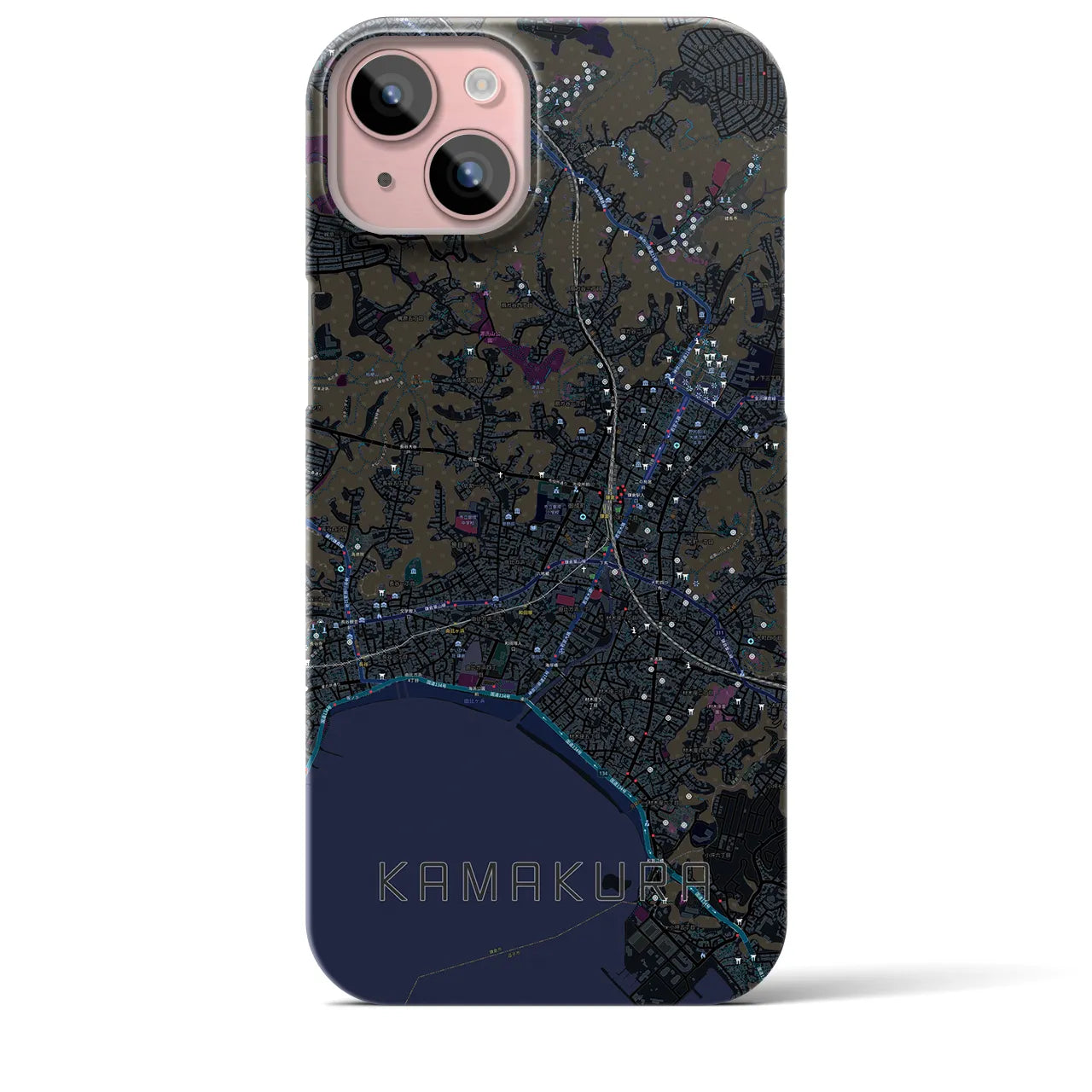 【鎌倉(神奈川県)】地図柄iPhoneケース(バックカバータイプ)