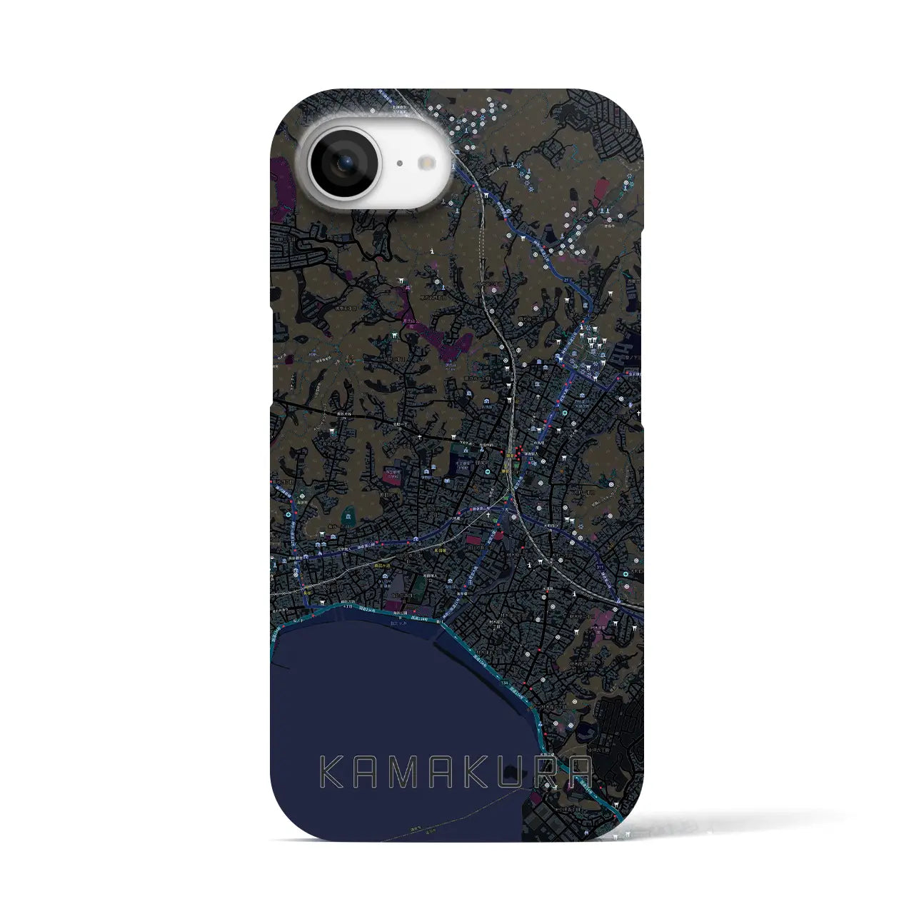 【鎌倉(神奈川県)】地図柄iPhoneケース(バックカバータイプ)