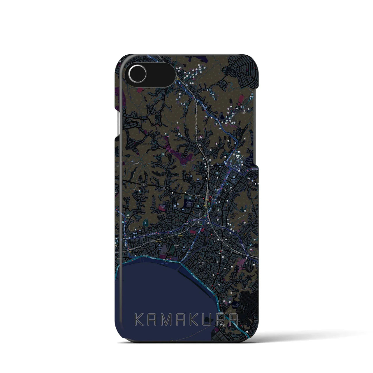 【鎌倉(神奈川県)】地図柄iPhoneケース(バックカバータイプ)