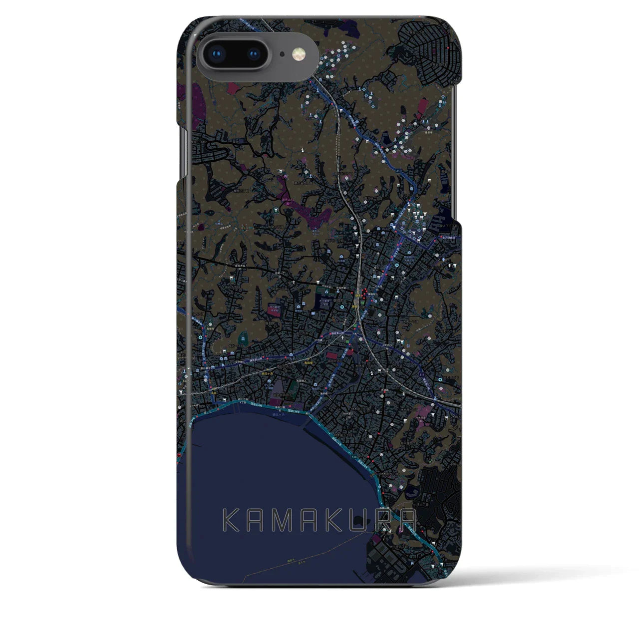【鎌倉(神奈川県)】地図柄iPhoneケース(バックカバータイプ)
