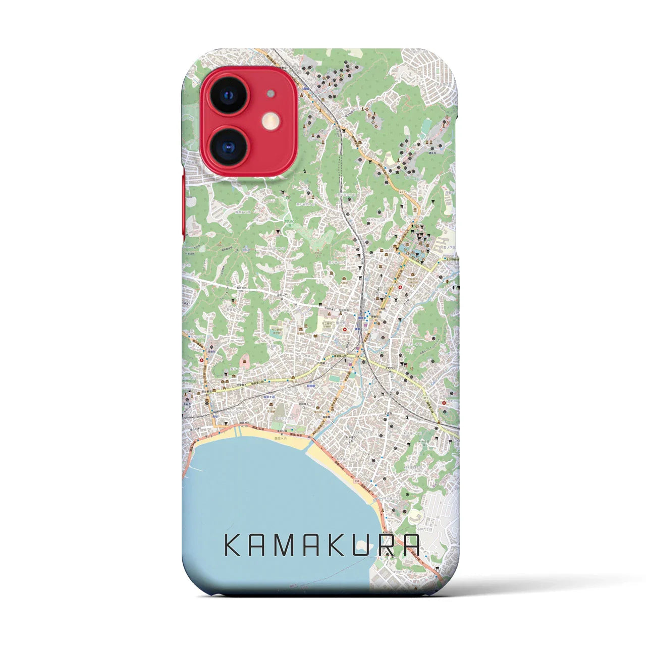 【鎌倉(神奈川県)】地図柄iPhoneケース(バックカバータイプ)