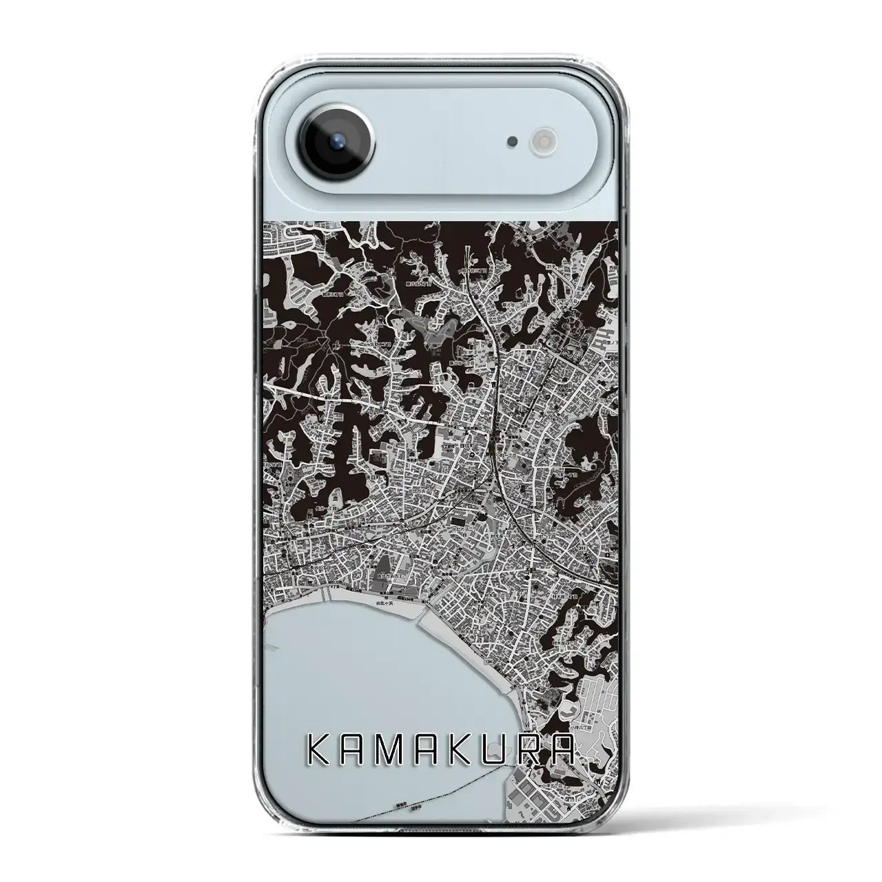 【鎌倉(神奈川県)】地図柄iPhoneケース(クリアタイプ)モノトーン・iPhone 17 Pro Max 用