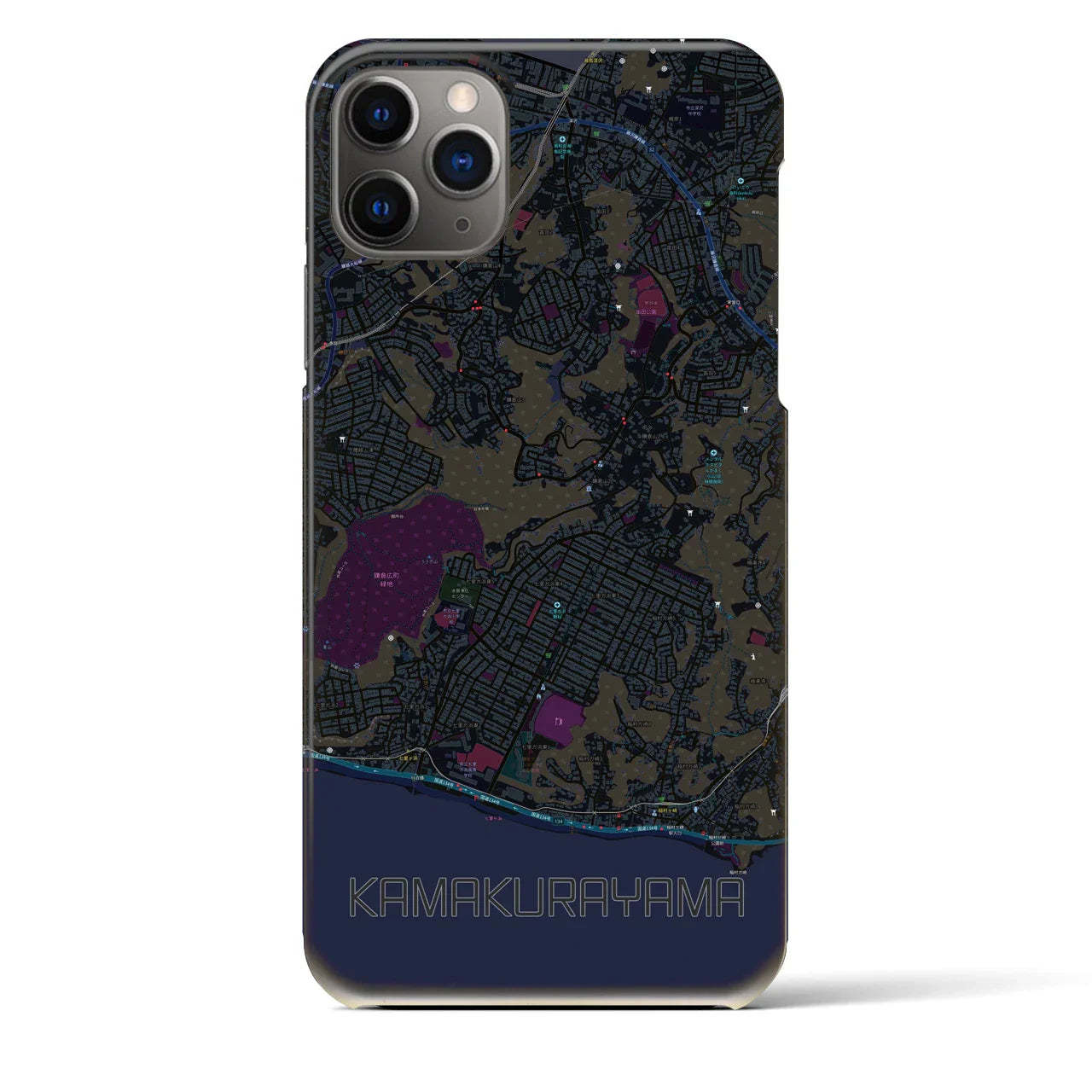 【鎌倉山(神奈川県)】地図柄iPhoneケース(バックカバータイプ)