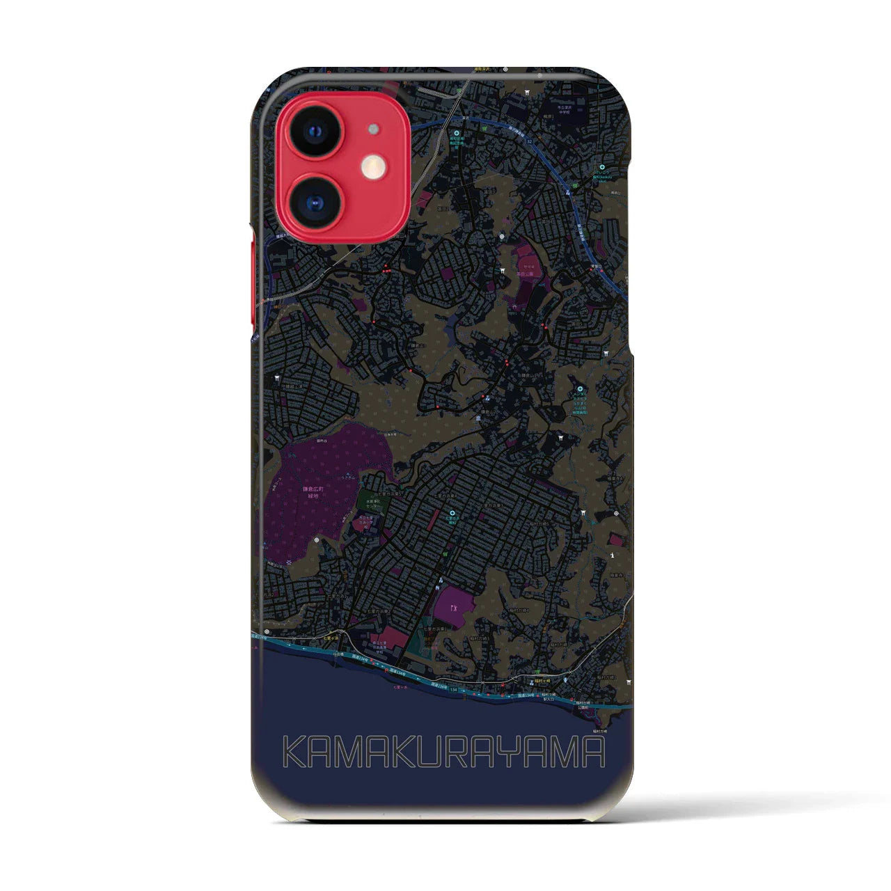 【鎌倉山(神奈川県)】地図柄iPhoneケース(バックカバータイプ)