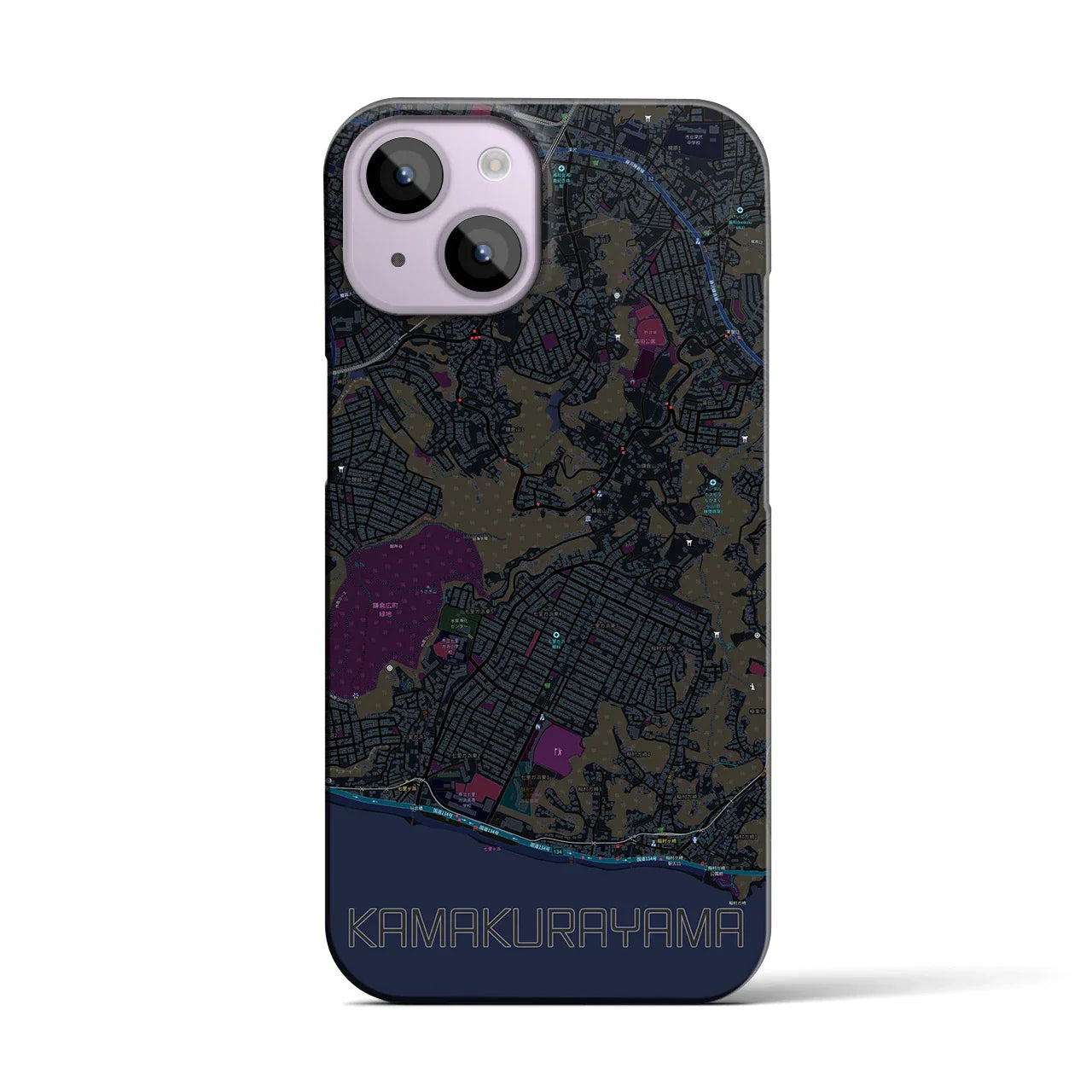 【鎌倉山(神奈川県)】地図柄iPhoneケース(バックカバータイプ)