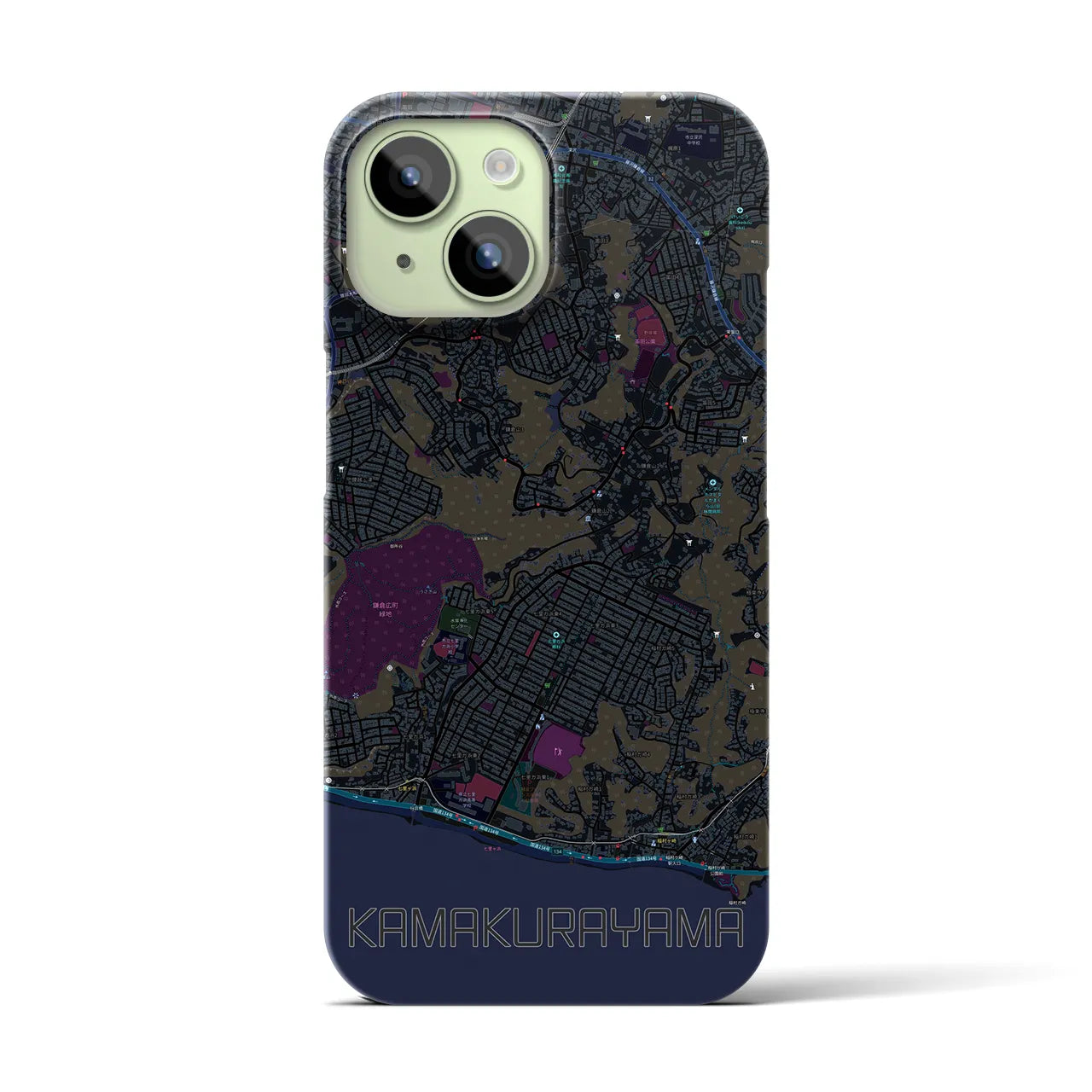 【鎌倉山(神奈川県)】地図柄iPhoneケース(バックカバータイプ)