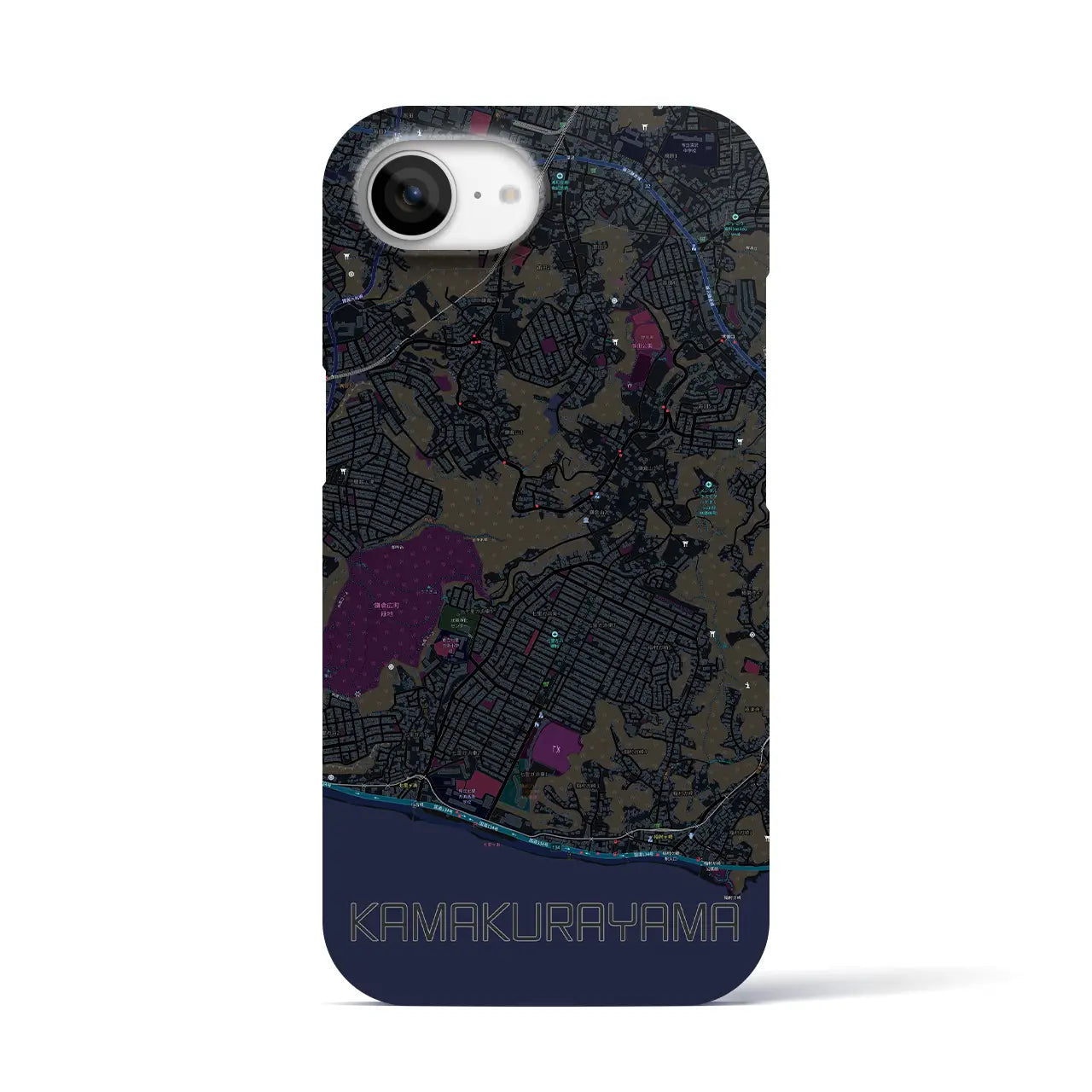 【鎌倉山(神奈川県)】地図柄iPhoneケース(バックカバータイプ)