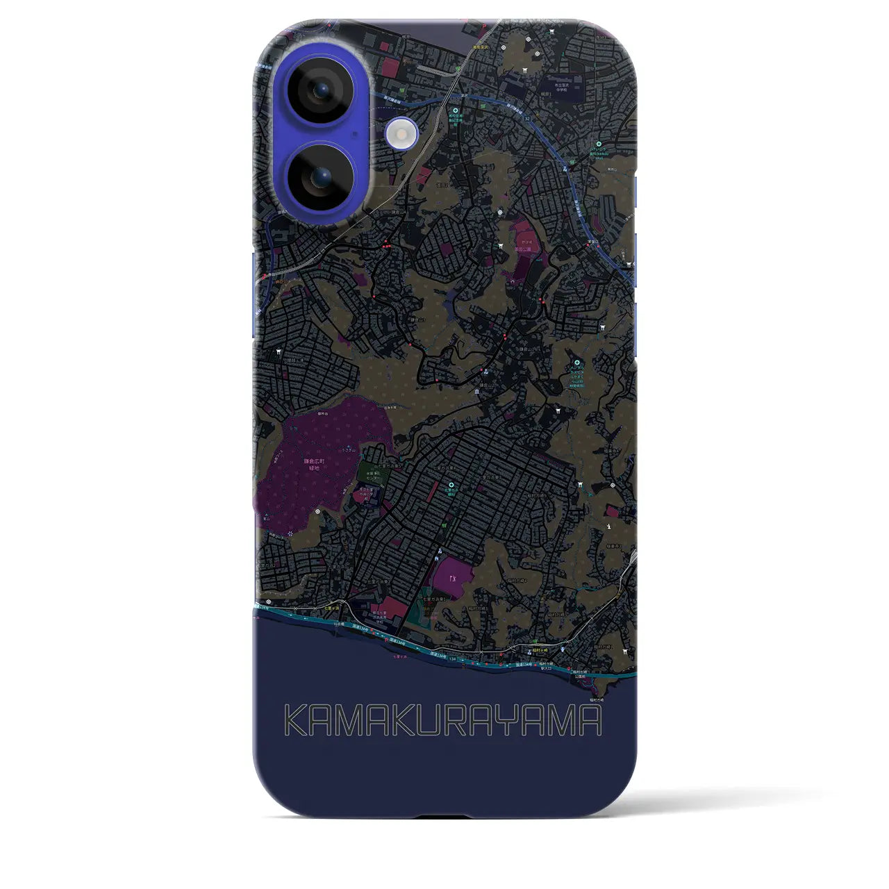 【鎌倉山(神奈川県)】地図柄iPhoneケース(バックカバータイプ)