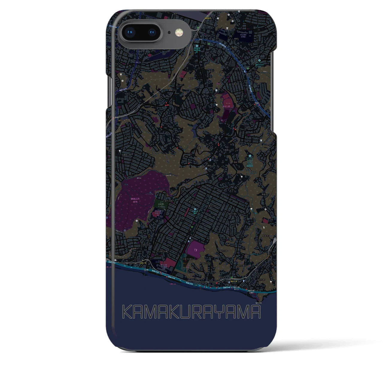 【鎌倉山(神奈川県)】地図柄iPhoneケース(バックカバータイプ)