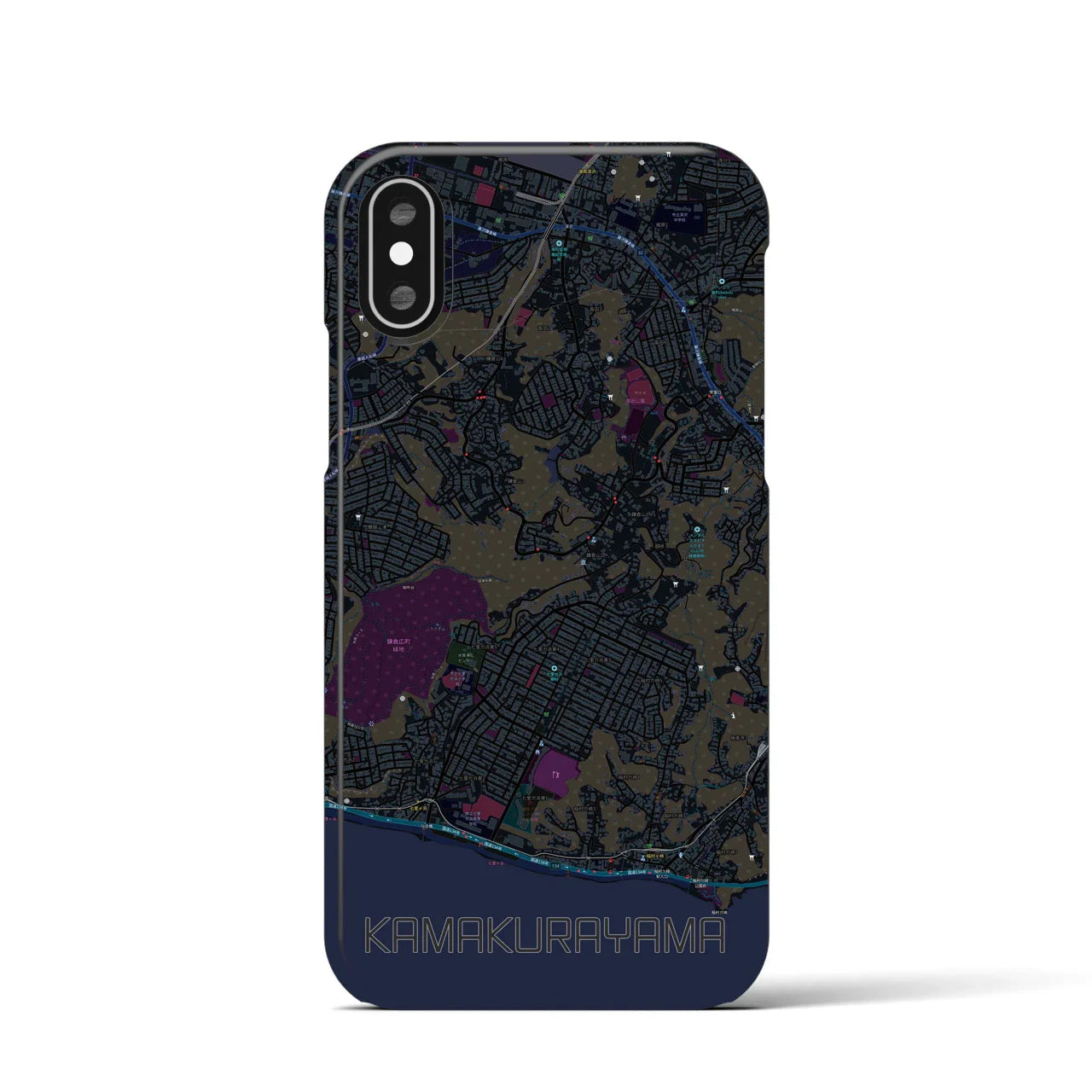 【鎌倉山(神奈川県)】地図柄iPhoneケース(バックカバータイプ)
