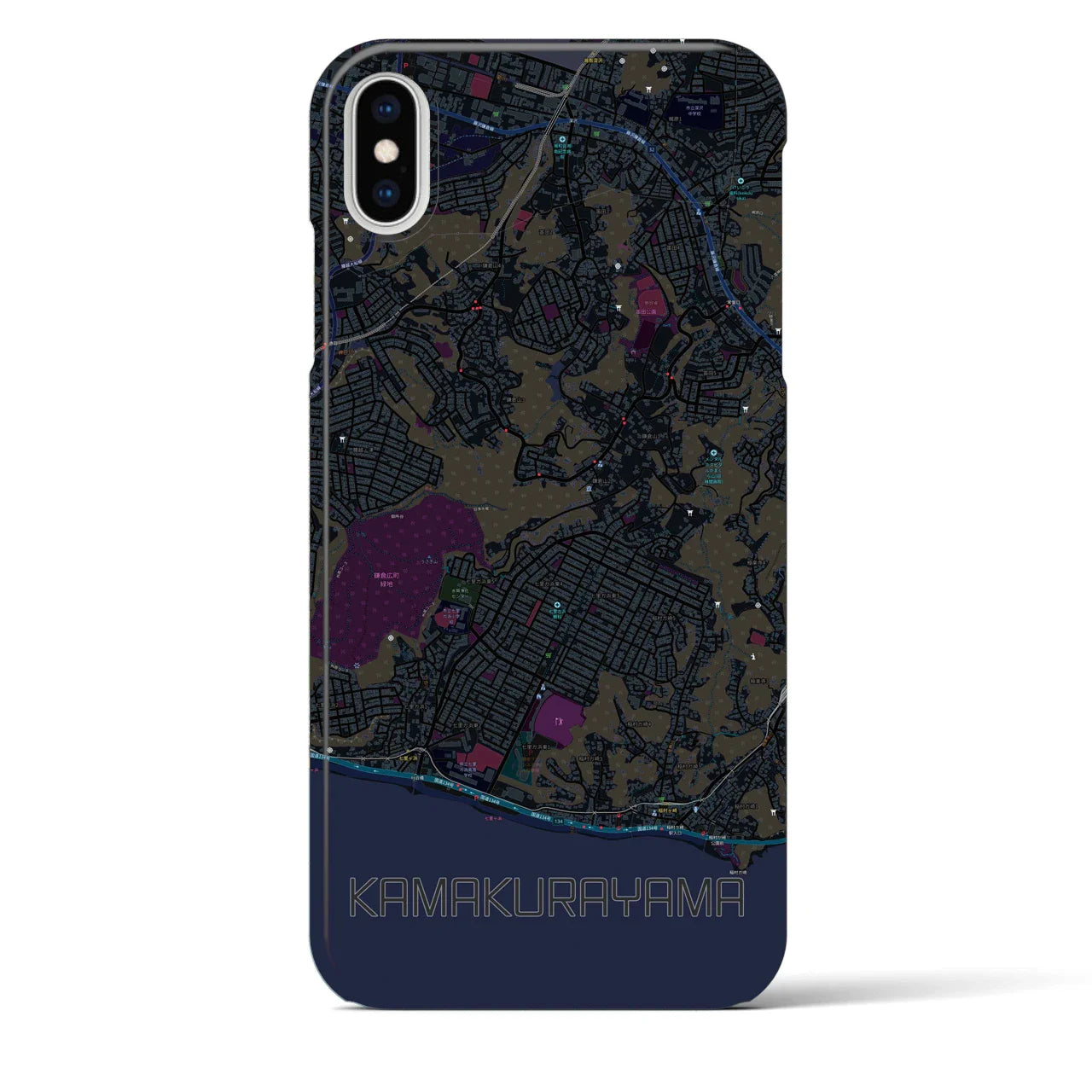 【鎌倉山(神奈川県)】地図柄iPhoneケース(バックカバータイプ)
