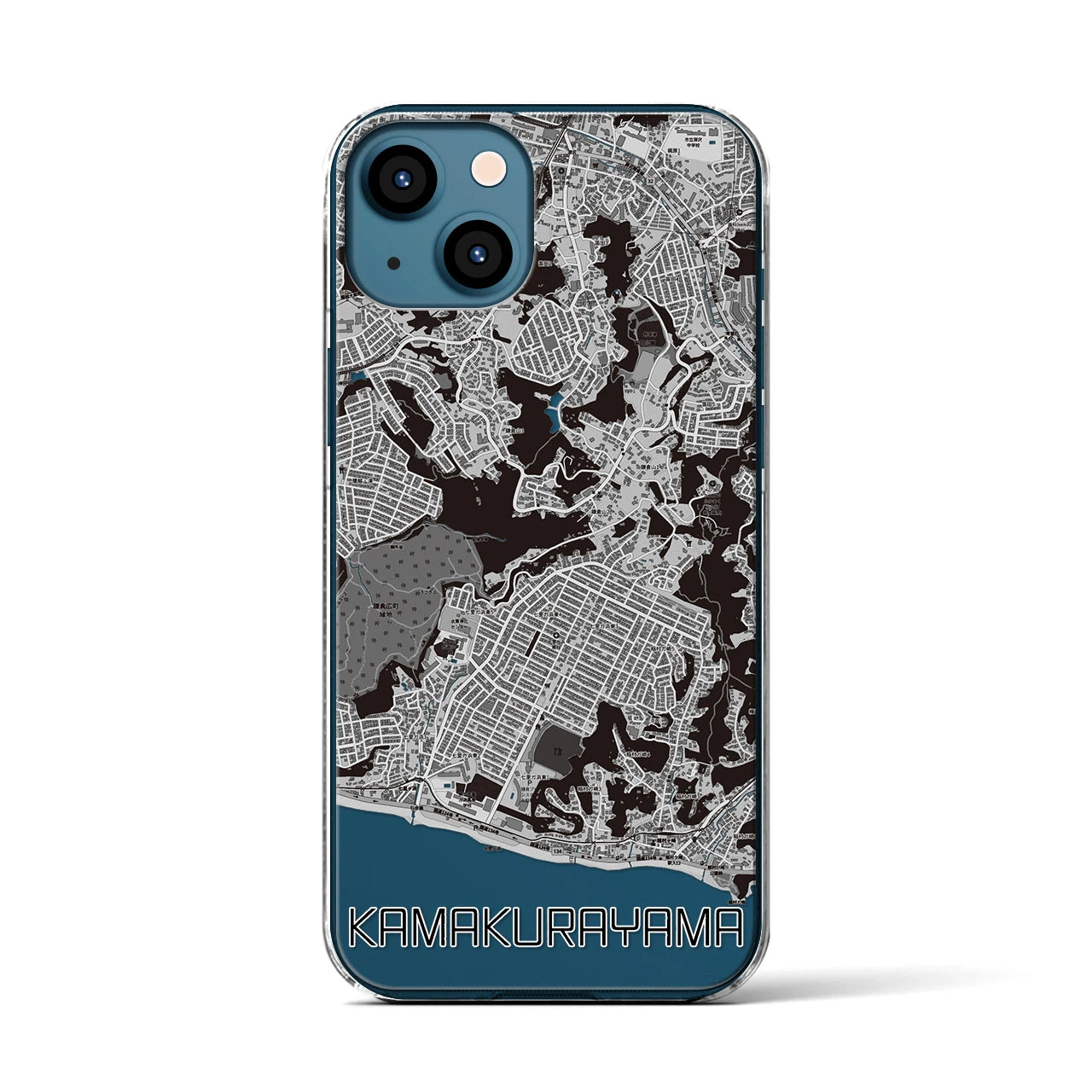 【鎌倉山(神奈川県)】地図柄iPhoneケース(クリアタイプ)