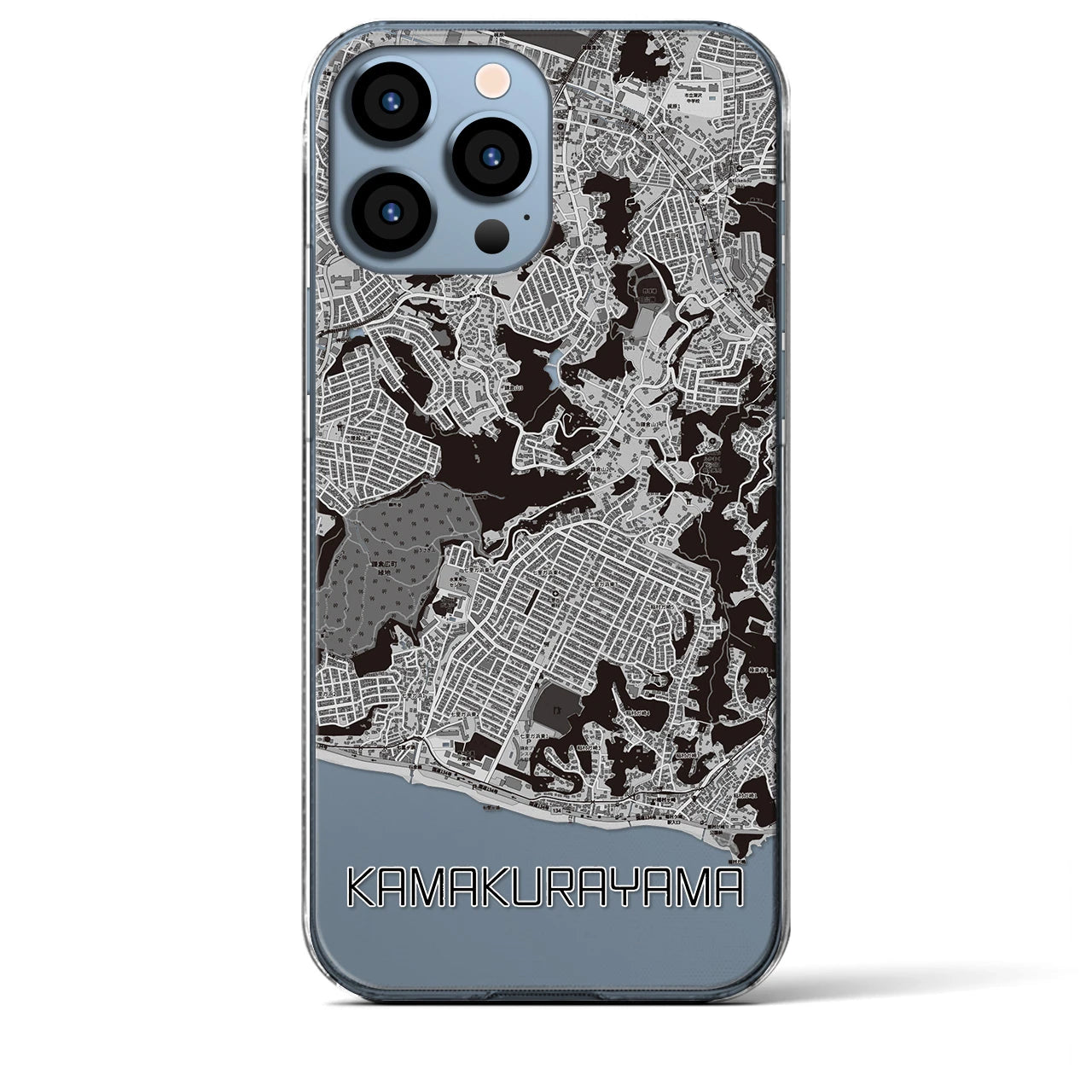 【鎌倉山(神奈川県)】地図柄iPhoneケース(クリアタイプ)