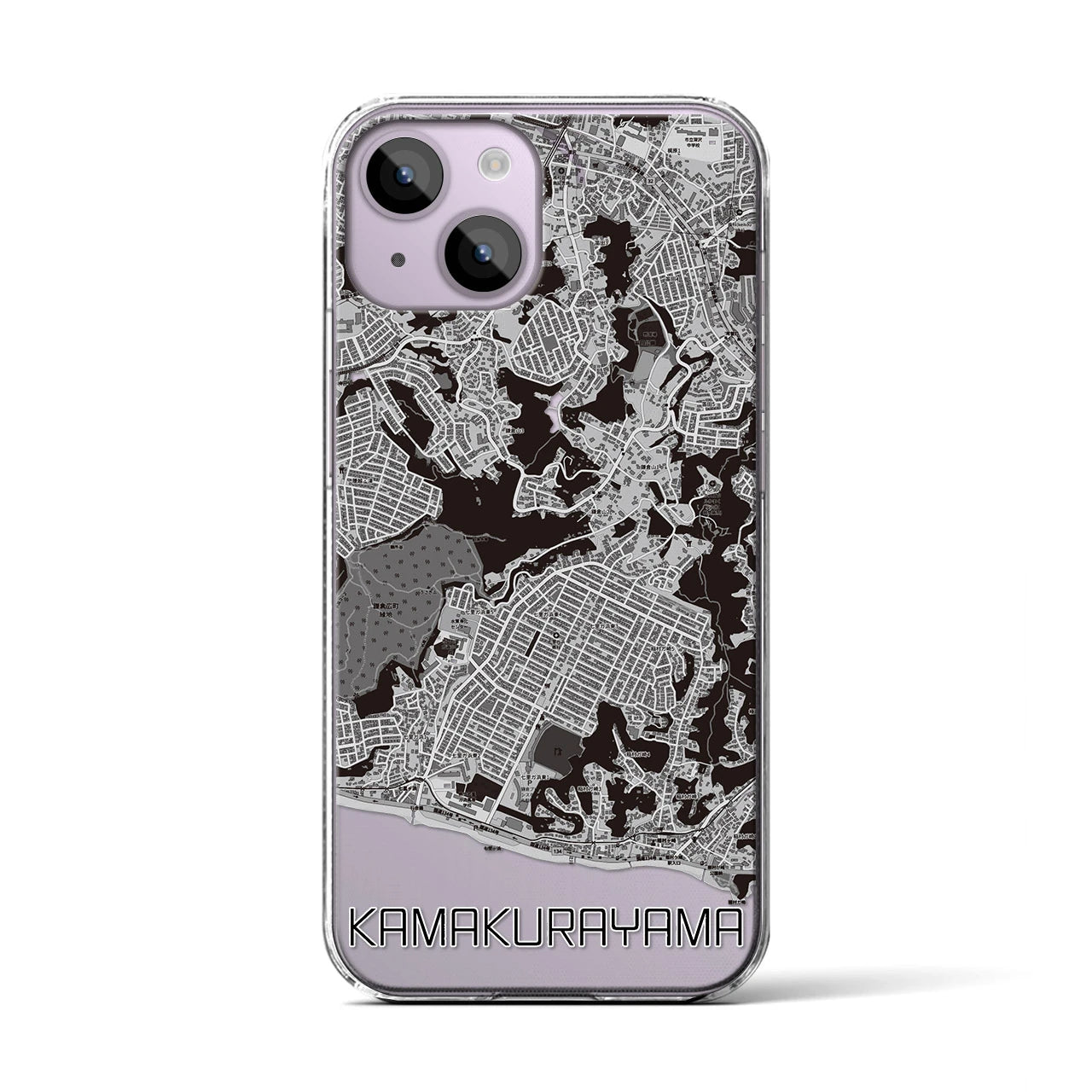 【鎌倉山(神奈川県)】地図柄iPhoneケース(クリアタイプ)
