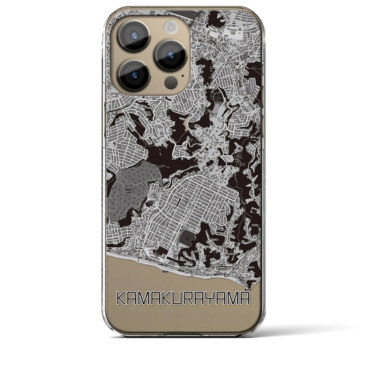 【鎌倉山(神奈川県)】地図柄iPhoneケース(クリアタイプ)
