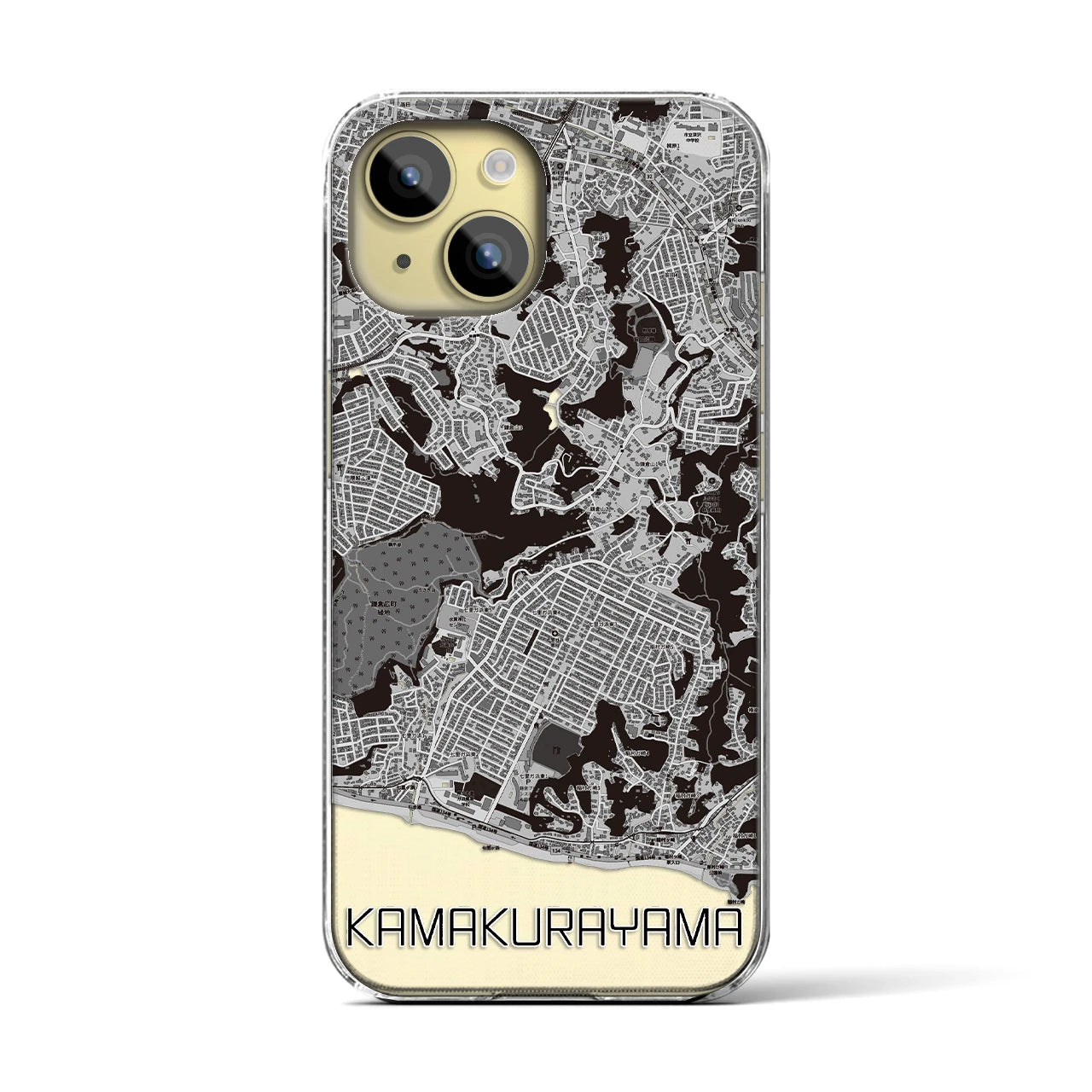 【鎌倉山(神奈川県)】地図柄iPhoneケース(クリアタイプ)