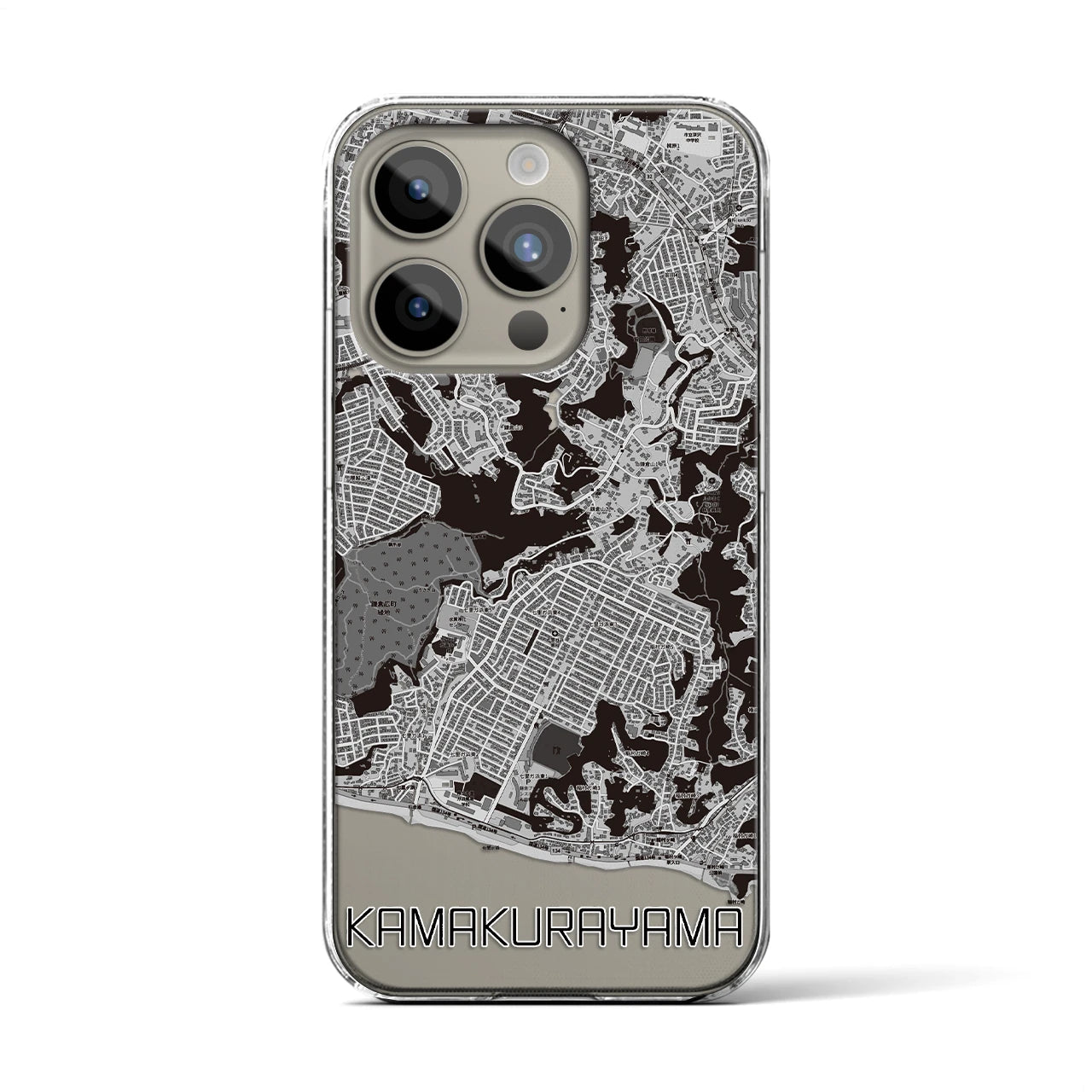 【鎌倉山(神奈川県)】地図柄iPhoneケース(クリアタイプ)
