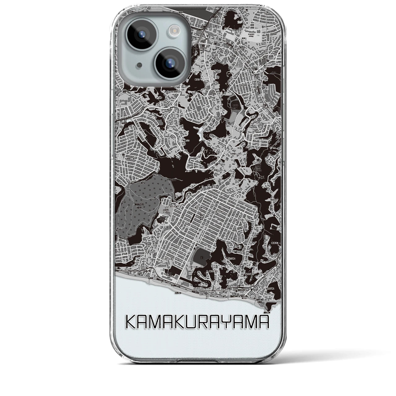 【鎌倉山(神奈川県)】地図柄iPhoneケース(クリアタイプ)