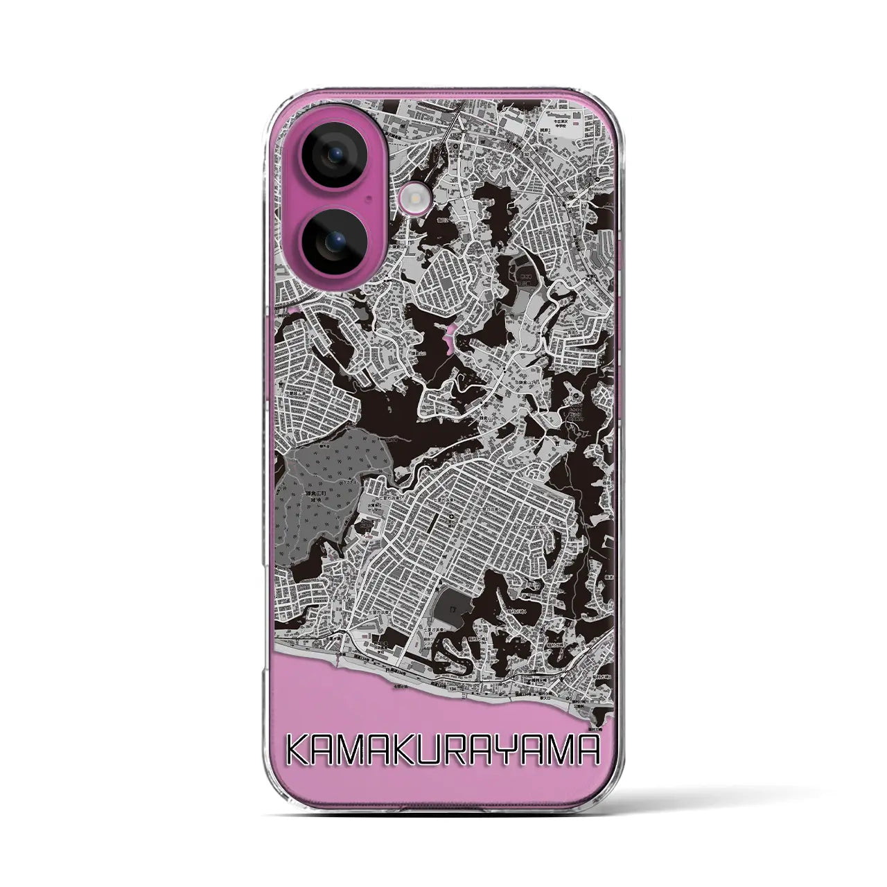 【鎌倉山(神奈川県)】地図柄iPhoneケース(クリアタイプ)