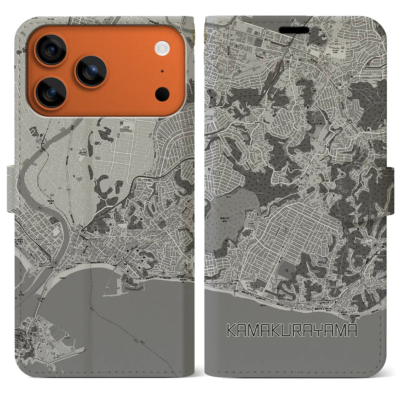 【鎌倉山(神奈川県)】地図柄iPhoneケース(手帳タイプ)