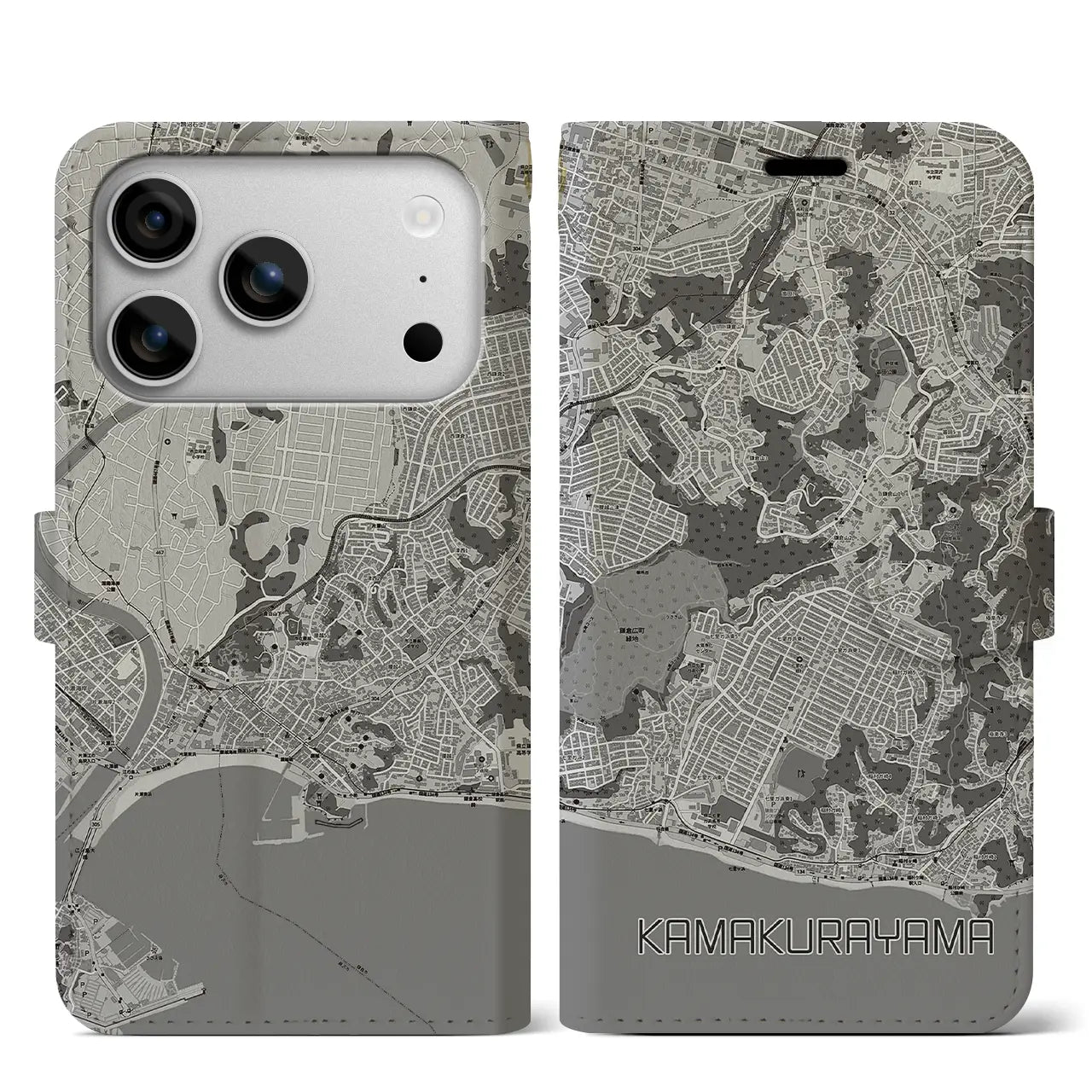 【鎌倉山(神奈川県)】地図柄iPhoneケース(手帳タイプ)