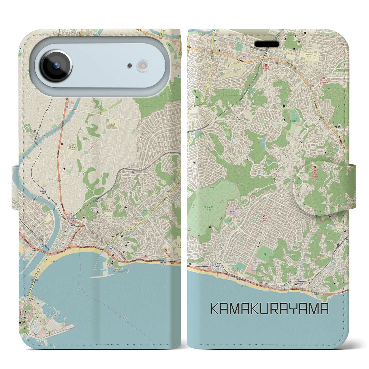 【鎌倉山(神奈川県)】地図柄iPhoneケース(手帳タイプ)