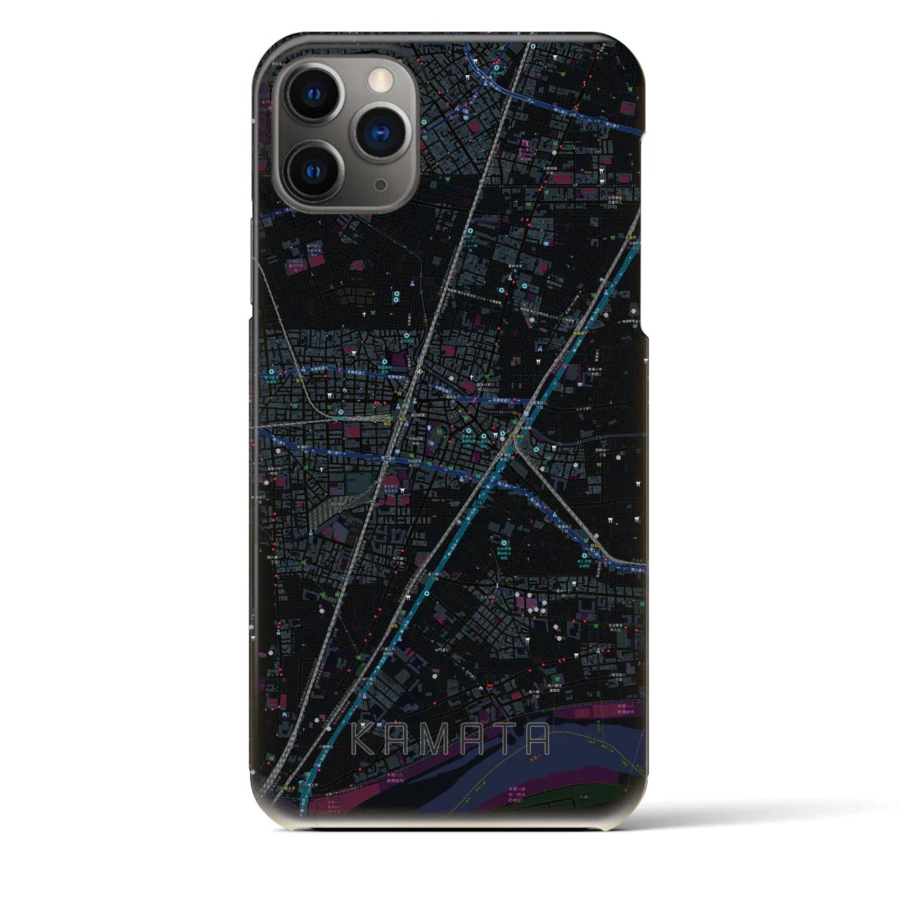 【蒲田(東京都)】地図柄iPhoneケース(バックカバータイプ)