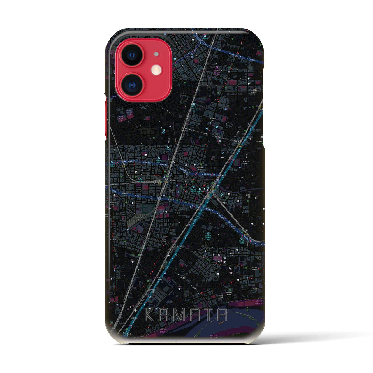 【蒲田(東京都)】地図柄iPhoneケース(バックカバータイプ)