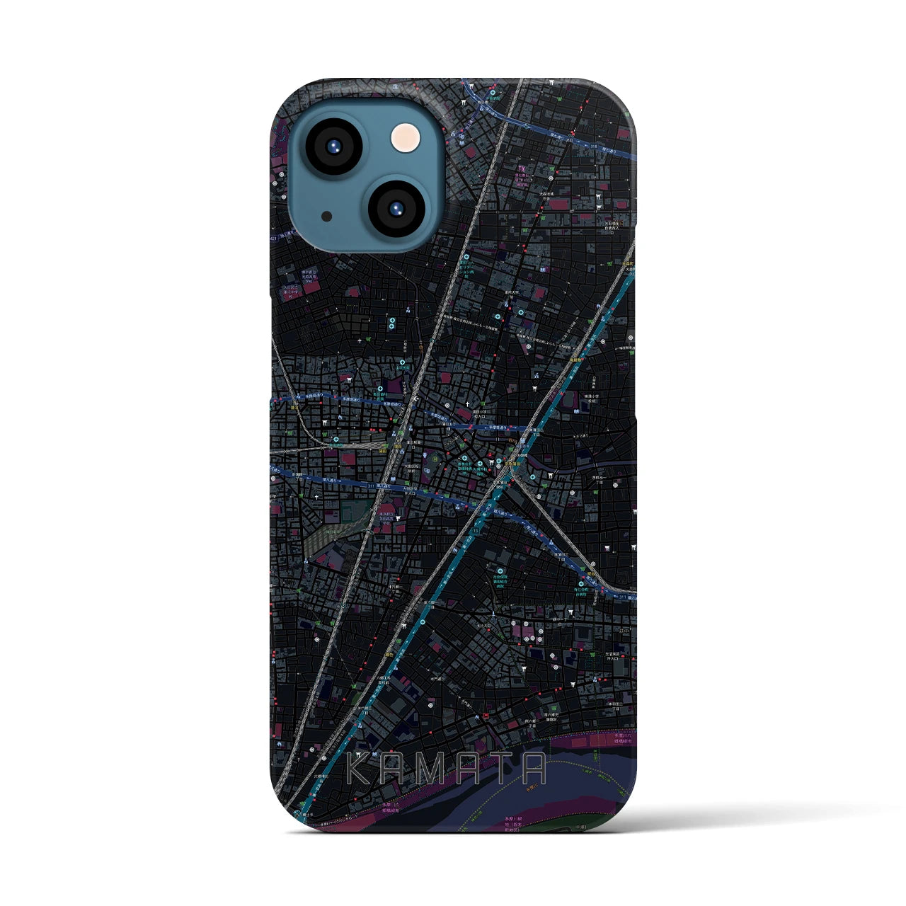 【蒲田(東京都)】地図柄iPhoneケース(バックカバータイプ)
