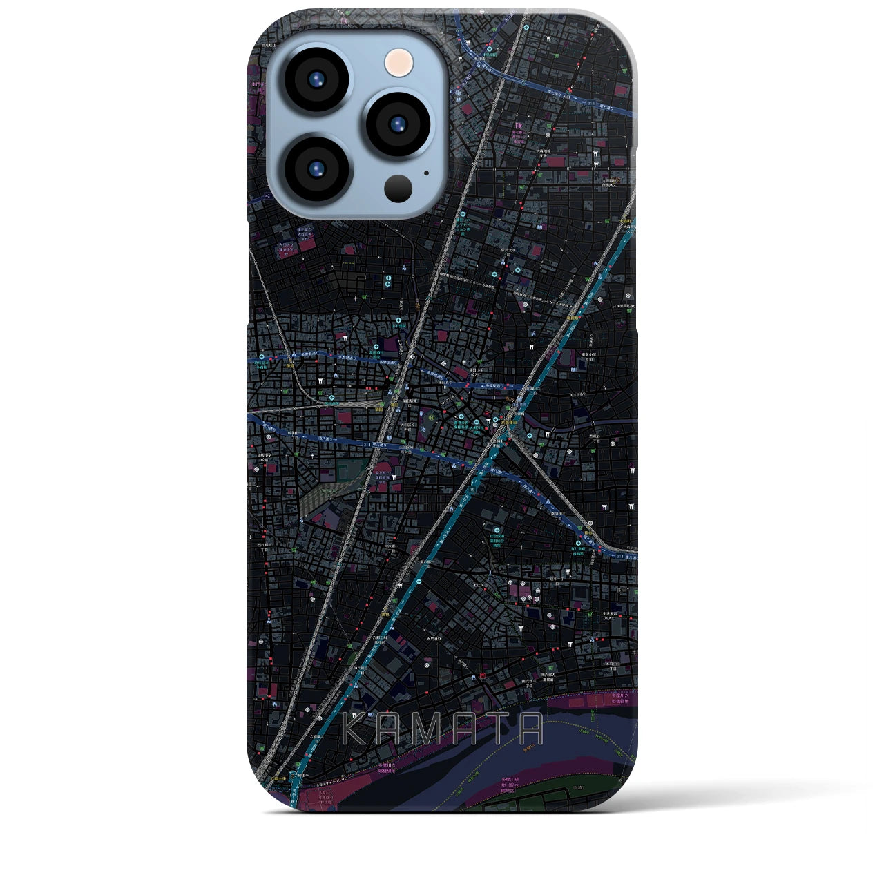 【蒲田(東京都)】地図柄iPhoneケース(バックカバータイプ)