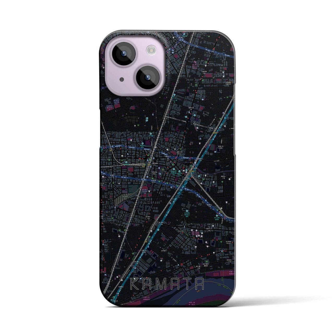 【蒲田(東京都)】地図柄iPhoneケース(バックカバータイプ)