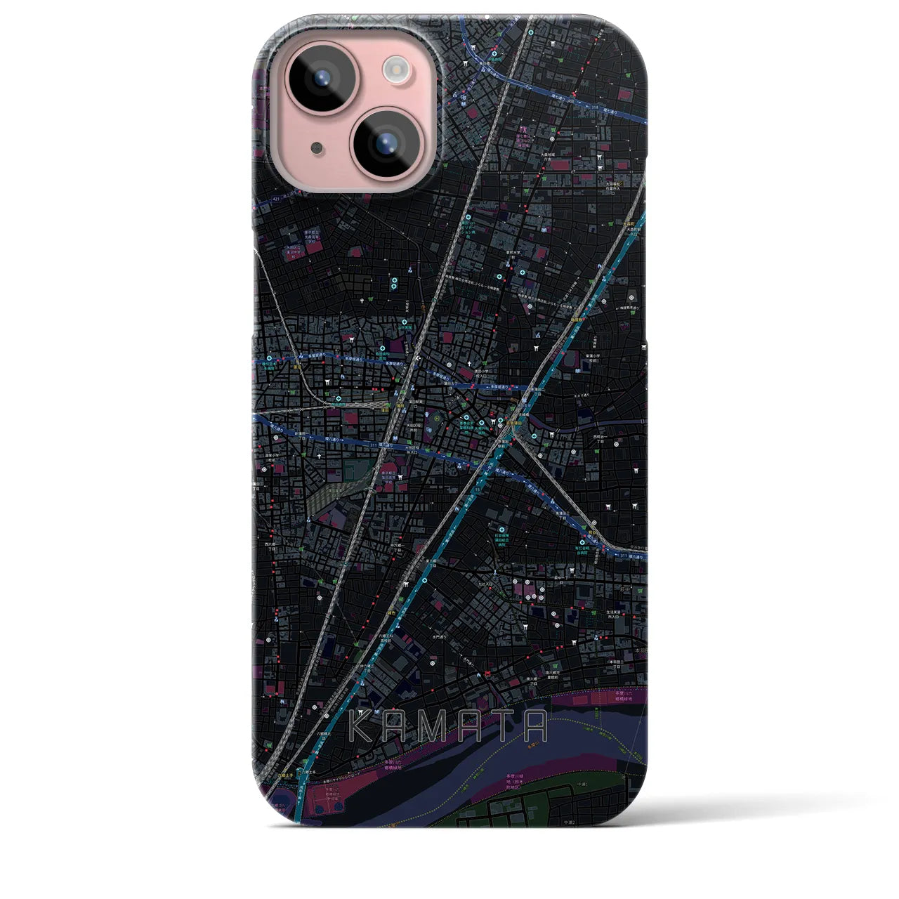 【蒲田(東京都)】地図柄iPhoneケース(バックカバータイプ)