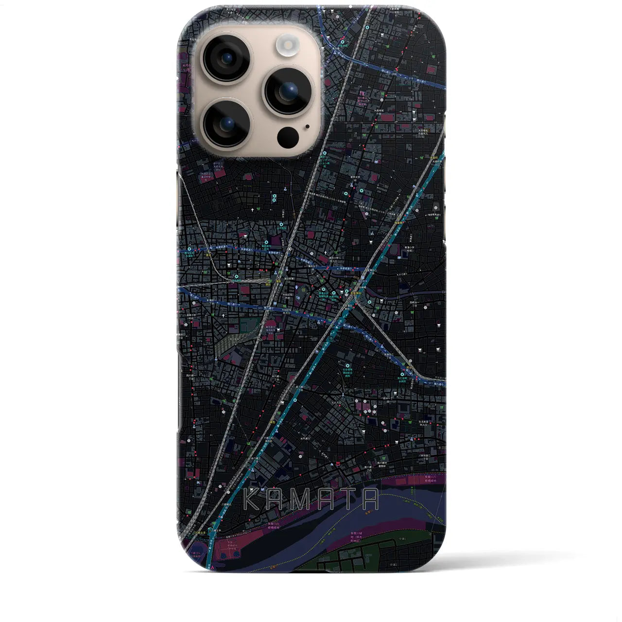 【蒲田(東京都)】地図柄iPhoneケース(バックカバータイプ)