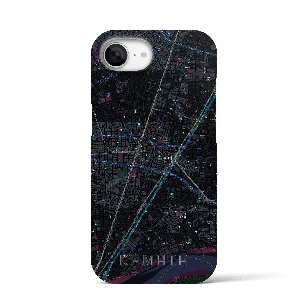 【蒲田(東京都)】地図柄iPhoneケース(バックカバータイプ)