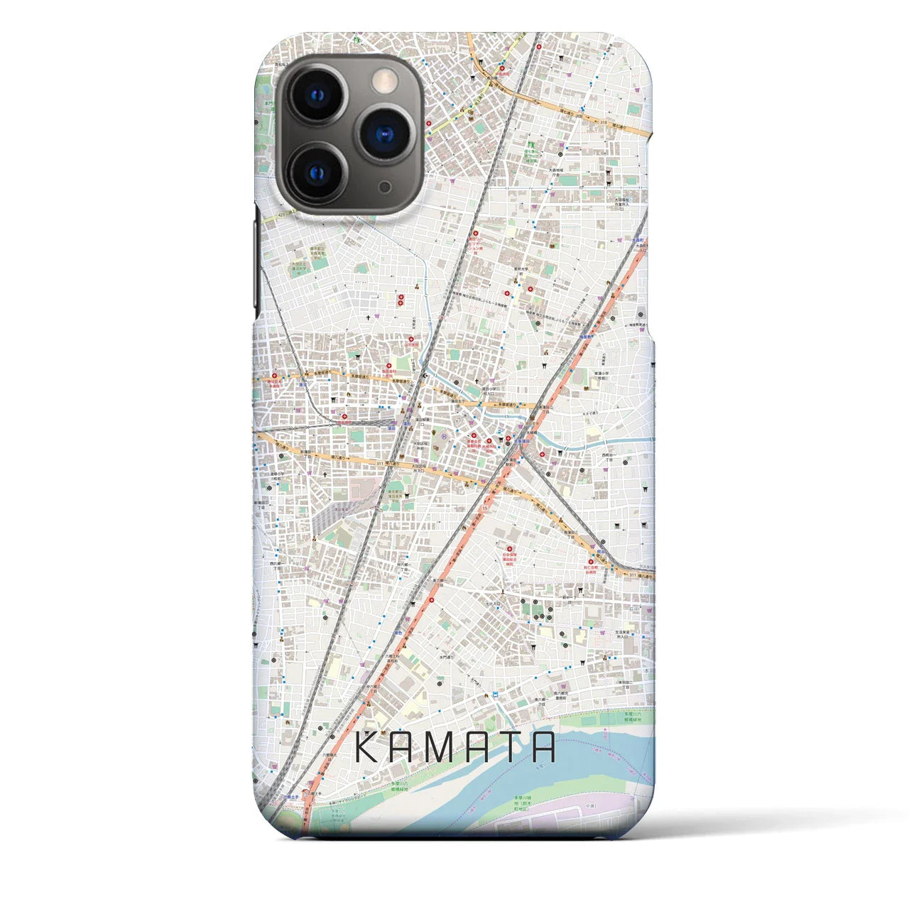【蒲田(東京都)】地図柄iPhoneケース(バックカバータイプ)