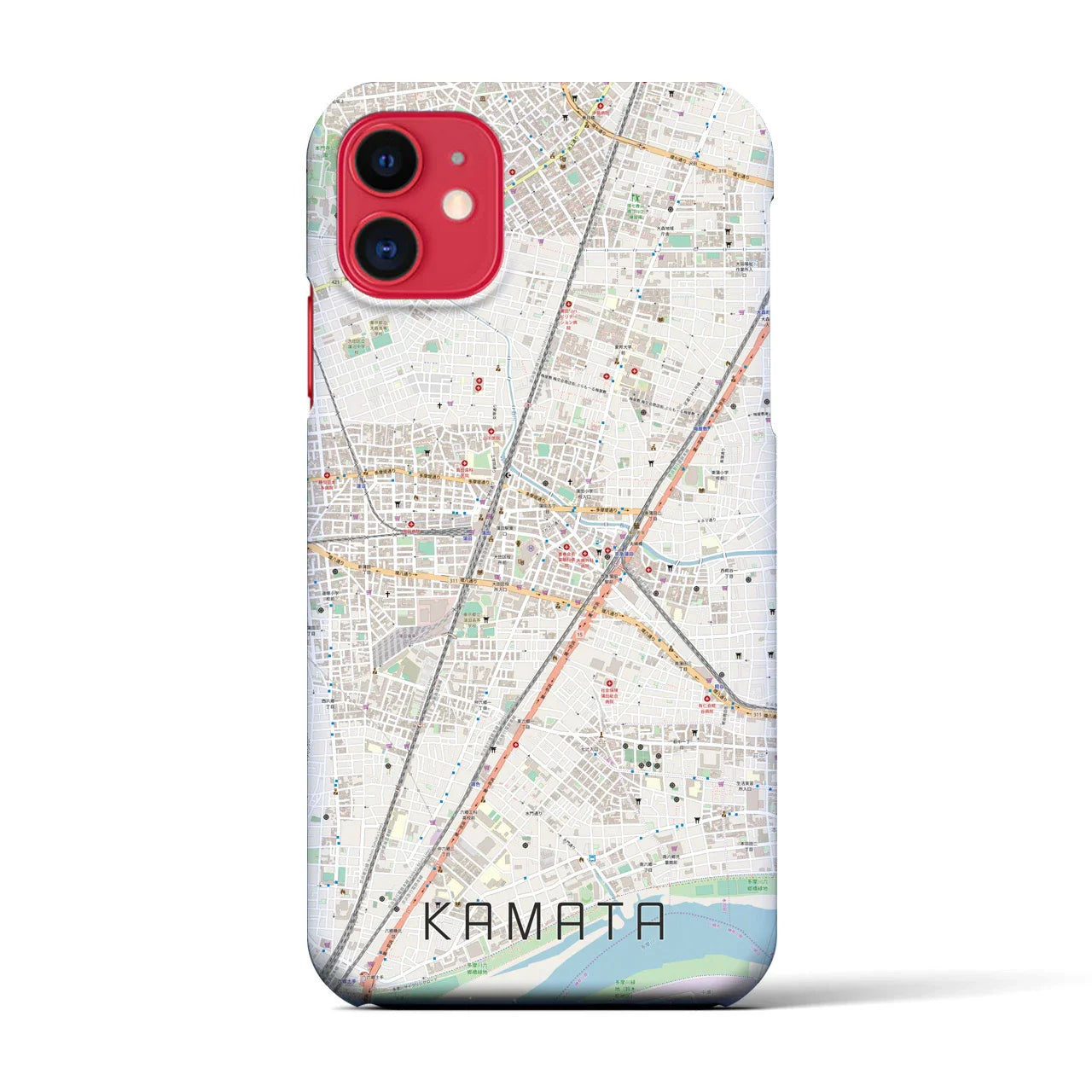 【蒲田(東京都)】地図柄iPhoneケース(バックカバータイプ)