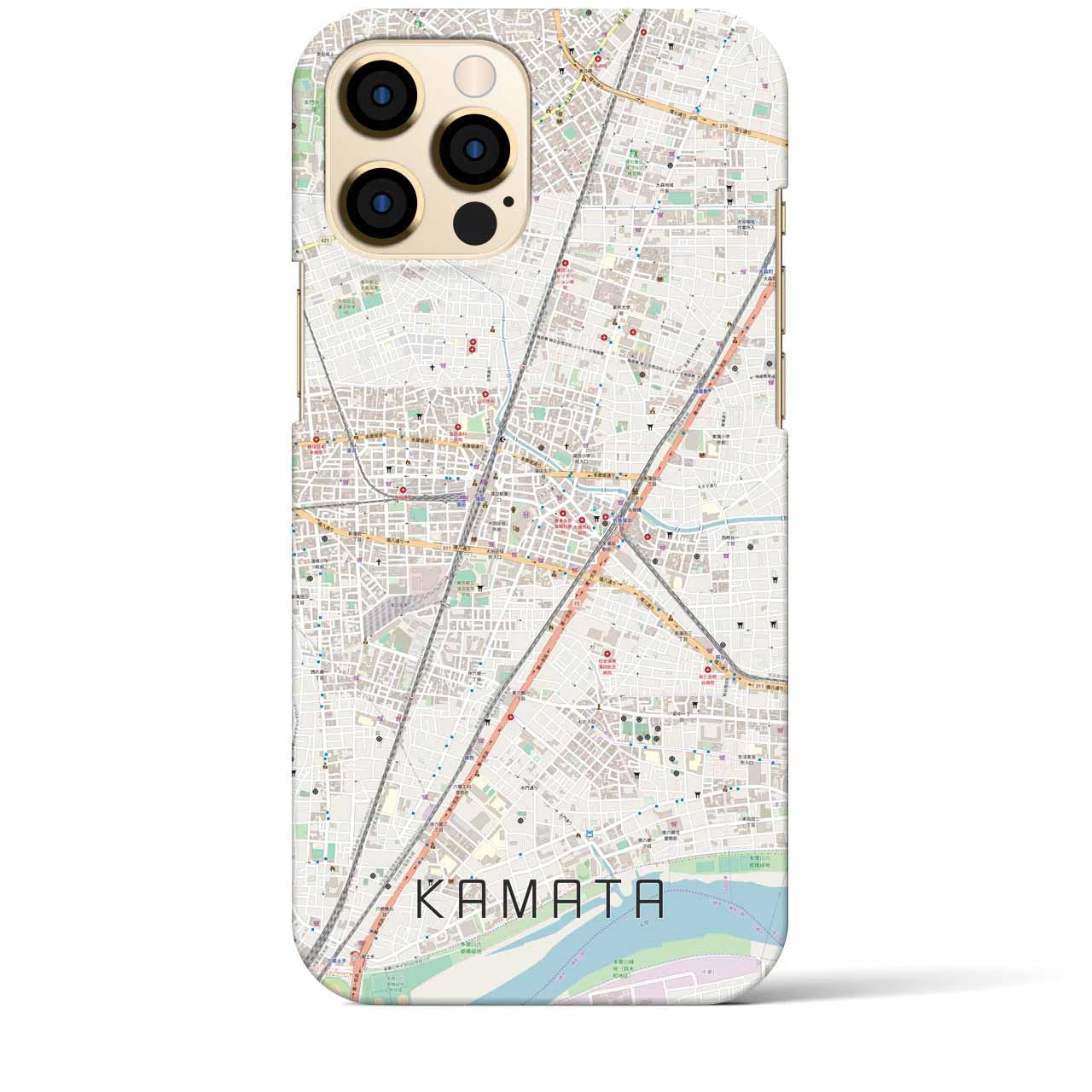 【蒲田(東京都)】地図柄iPhoneケース(バックカバータイプ)