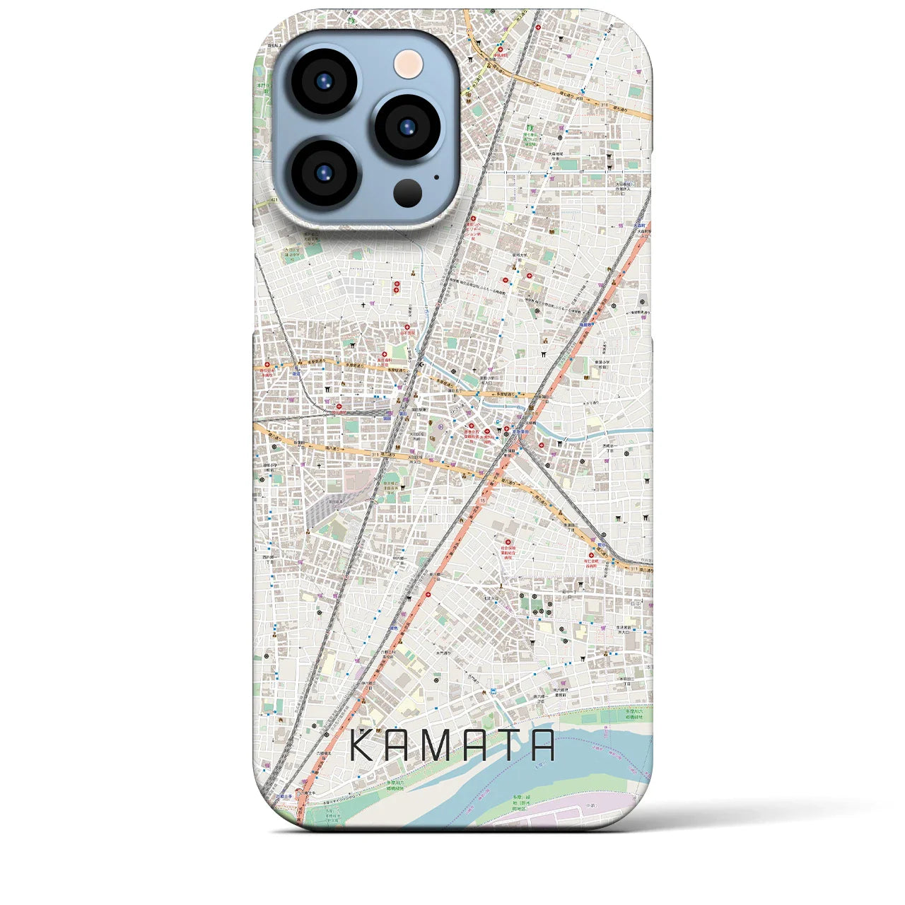【蒲田(東京都)】地図柄iPhoneケース(バックカバータイプ)