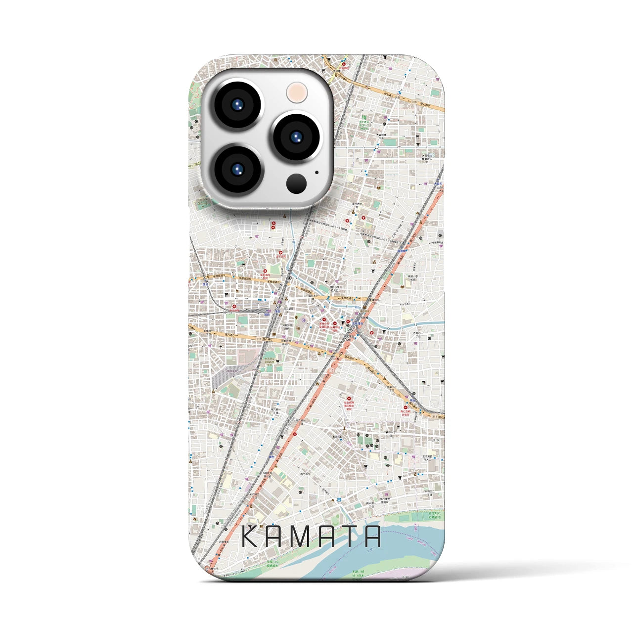 【蒲田(東京都)】地図柄iPhoneケース(バックカバータイプ)